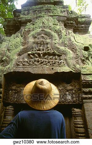 Rear view of a man in front of a temple, Ta Prohm Temple, Angkor, Siem Reap, Cambodia View Large Photo Image Stock Image - Rear view of a man in front of a temple, Ta Prohm Temple, Angkor, Siem Reap, Cambodia. Fotosearch