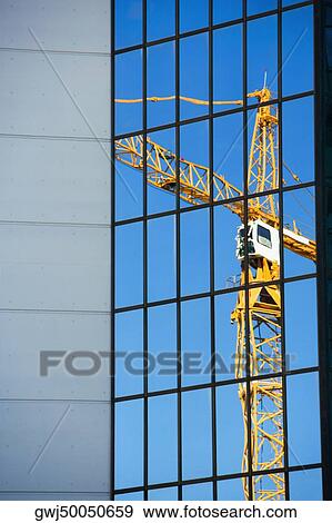 Reflection of a crane on a building, Miami, Florida, USA View Large Photo Image Stock Photo - Reflection of a crane on a building, Miami, Florida, USA. Fotosearch