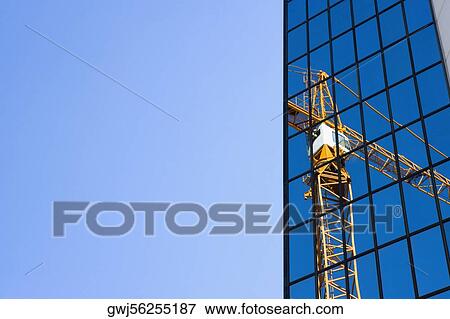 Reflection of a crane on a building, Miami, Florida, USA View Large Photo Image Stock Photo - Reflection of a crane on a building, Miami, Florida, USA. Fotosearch
