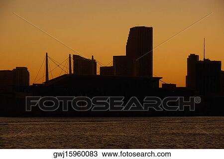 Silhouette of buildings at dusk, Miami, Florida, USA View Large Photo Image Stock Image - Silhouette of buildings at dusk, Miami, Florida, USA. Fotosearch
