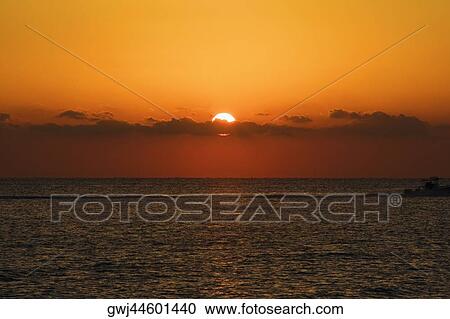 Sunset over the sea, Miami, Florida, USA View Large Photo Image Stock Image - Sunset over the sea, Miami, Florida, USA. Fotosearch