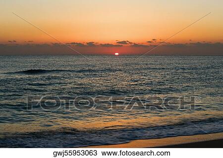 Sunset over the sea, Miami, Florida, USA View Large Photo Image Stock Image - Sunset over the sea, Miami, Florida, USA. Fotosearch