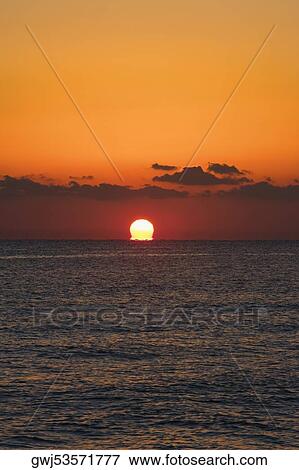 Sunset over the sea, Miami, Florida, USA View Large Photo Image Stock Photo - Sunset over the sea, Miami, Florida, USA. Fotosearch