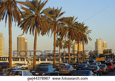 Traffic on the road, Miami, Florida, USA View Large Photo Image Stock Photo - Traffic on the road, Miami, Florida, USA. Fotosearch