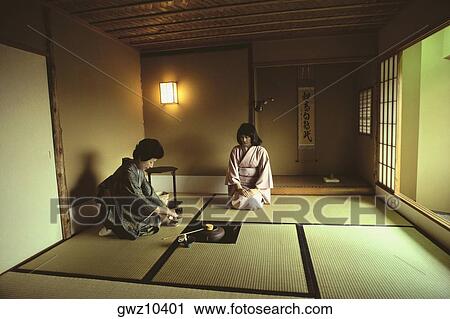 Two women taking tea, Tokyo Prefecture, Japan View Large Photo Image Stock Image - Two women taking tea, Tokyo Prefecture, Japan. Fotosearch