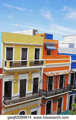Buildings along a road, Old San Juan, San Juan, Puerto Rico View Large Photo Image Picture - Buildings along a road, Old San Juan, San Juan, Puerto Rico. Fotosearch