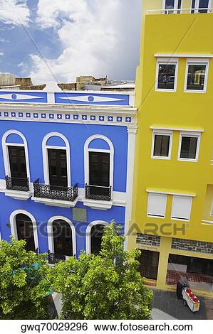 Buildings along a road, Old San Juan, San Juan, Puerto Rico View Large Photo Image Stock Photograph - Buildings along a road, Old San Juan, San Juan, Puerto Rico. Fotosearch