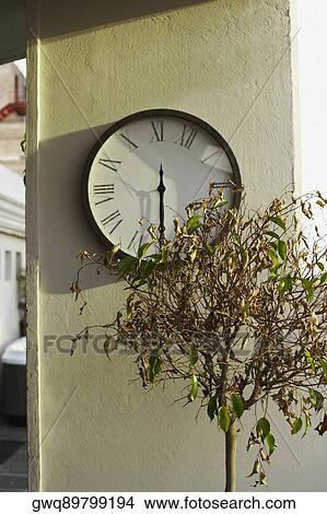 Picture - Clock hanging on a wall. Fotosearch