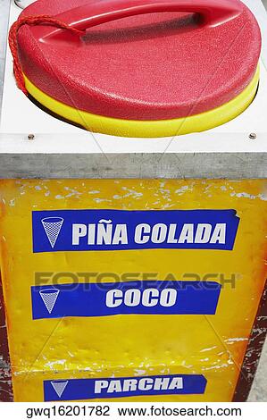 Close-up of an ice cream stand View Large Photo Image Stock Image - Close-up of an ice cream stand. Fotosearch