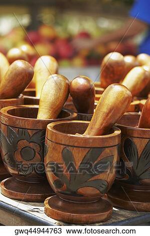 Close-up of mortars and pestles View Large Photo Image Stock Image - Close-up of mortars and pestles. Fotosearch