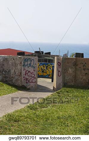 Entrance of a building, La Perla, Old San Juan, San Juan, Puerto Rico View Large Photo Image Stock Image - Entrance of a building, La Perla, Old San Juan, San Juan, Puerto Rico. Fotosearch