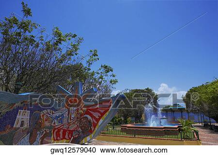 Fountain and a sculpture in a plaza, Loiza, Puerto Rico View Large Photo Image Stock Image - Fountain and a sculpture in a plaza, Loiza, Puerto Rico. Fotosearch
