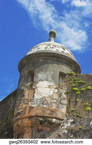 Stock Image - Low angle view of a castle, Morro Castle, Old San Juan, San Juan, Puerto Rico. Fotosearch
