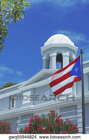 Low angle view of a Puerto Rican flag in front of a building, Old San Juan, San Juan, Puerto Rico View Large Photo Image Picture - Low angle view of a Puerto Rican flag in front of a building, Old San Juan, San Juan, Puerto Rico. Fotosearch