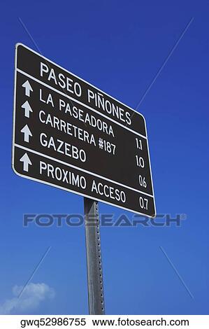 Stock Photography - Low angle view of a signboard, Pinones Beach, Puerto Rico. Fotosearch