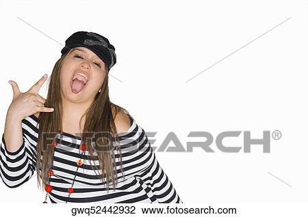 Portrait of a young woman gesturing View Large Photo Image Stock Image - Portrait of a young woman gesturing. Fotosearch