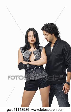 Young man looking at a young woman View Large Photo Image Stock Photograph - Young man looking at a young woman. Fotosearch