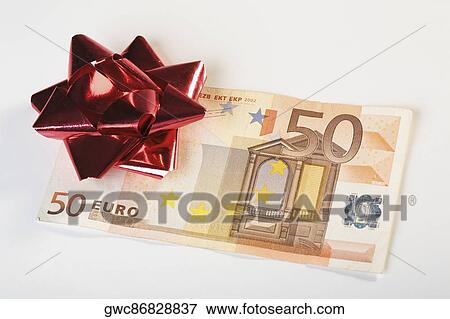 Bow on European union banknotes View Large Photo Image Stock Photo - Bow on European union banknotes. Fotosearch