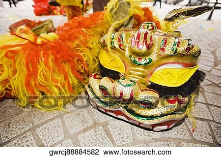 Close-up of a Chinese dragon costume, Qingdao, Shandong Province, China View Large Photo Image Stock Image - Close-up of a Chinese dragon costume, Qingdao, Shandong Province, China. Fotosearch