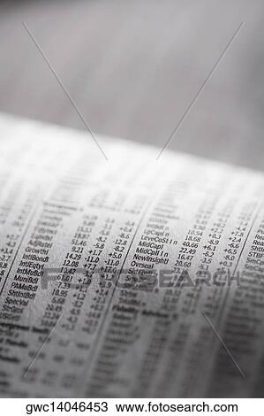 Close-up of a financial newspaper View Large Photo Image Stock Image - Close-up of a financial newspaper. Fotosearch