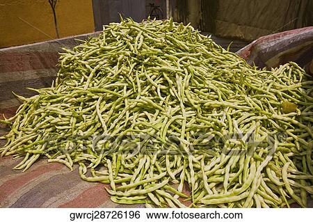 Stock Photograph - Close-up of a heap of beans, Zhigou, Shandong Province, China. Fotosearch
