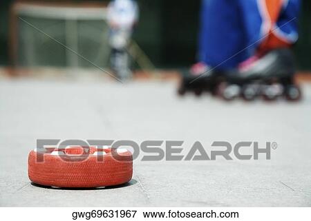 Stock Photo - Close-up of a hockey puck. Fotosearch