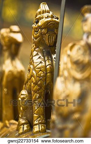 Picture - Close-up of a sculpture, Tower of Buddha Fragrance, Summer Palace, Beijing, China. Fotosearch
