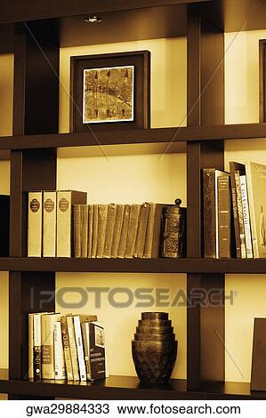 Close-up of books in shelves View Large Photo Image Stock Image - Close-up of books in shelves. Fotosearch