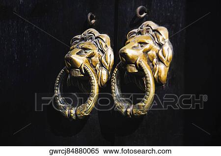 Close-up of door knockers, Tunxi Old Street, Anhui Province, China View Large Photo Image Stock Photography - Close-up of door knockers, Tunxi Old Street, Anhui Province, China. Fotosearch