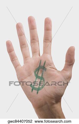 Dollar sign on a person's palm View Large Photo Image Stock Image - Dollar sign on a person's palm. Fotosearch