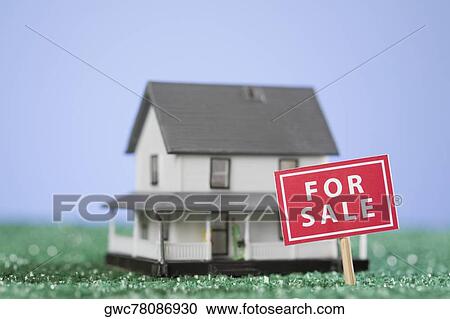 For Sale sign board in front of a model home View Large Photo Image Stock Image - For Sale sign board in front of a model home. Fotosearch