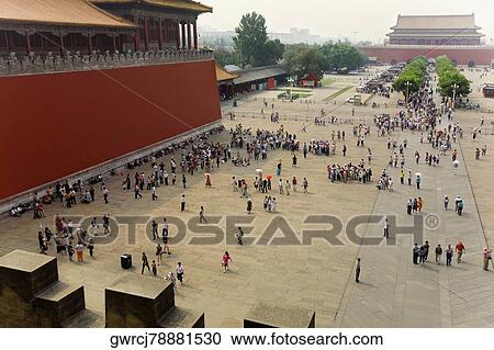 High angle view of tourists in a palace, Forbidden City, Beijing, China View Large Photo Image Stock Image - High angle view of tourists in a palace, Forbidden City, Beijing, China. Fotosearch