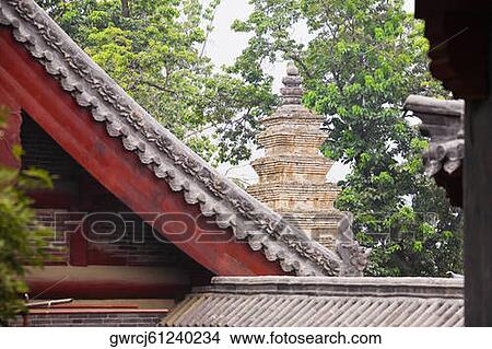 High section view of a temple, Shaolin Monastery, Mt Song, Henan Province, China View Large Photo Image Picture - High section view of a temple, Shaolin Monastery, Mt Song, Henan Province, China. Fotosearch