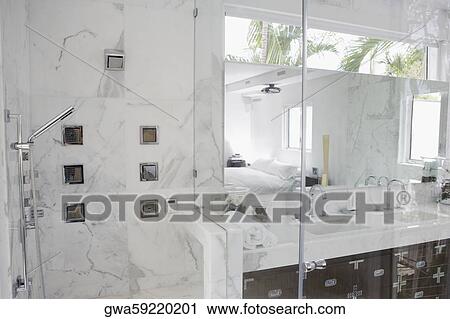 Stock Image - Interiors of a bathroom. Fotosearch