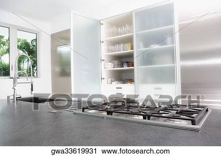 Stock Image - Interiors of a kitchen. Fotosearch