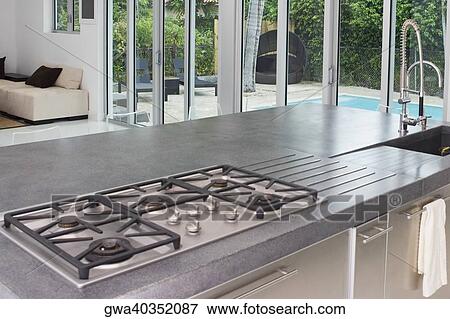 Stock Photo - Interiors of a kitchen. Fotosearch