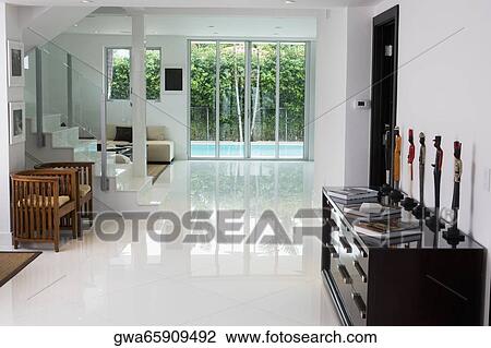 Stock Image - Interiors of a living room. Fotosearch