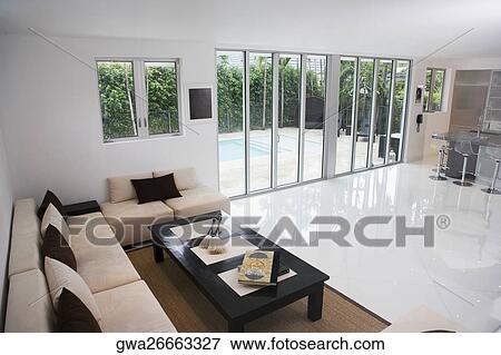 Interiors of a living room View Large Photo Image Stock Photo - Interiors of a living room. Fotosearch