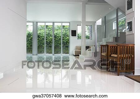 Stock Photo - Interiors of a living room. Fotosearch