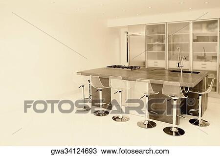 Kitchen in a studio apartment View Large Photo Image Stock Image - Kitchen in a studio apartment. Fotosearch