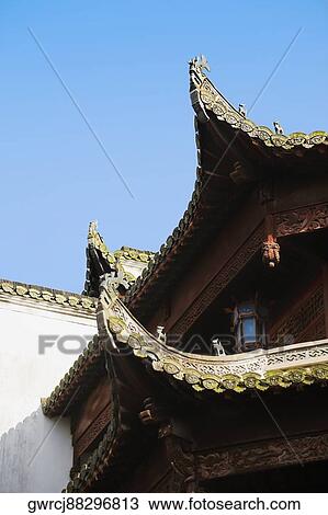Stock Image - Low angle view of a building, Tunxi Old Street, Anhui Province, China. Fotosearch