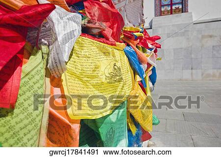 Praying flags in a temple, Bai Ta, Hohhot, Inner Mongolia, China View Large Photo Image Stock Image - Praying flags in a temple, Bai Ta, Hohhot, Inner Mongolia, China. Fotosearch