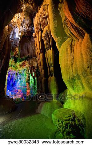 Rock formations in a cave, Lotus cave, XingPing, Yangshuo, Guangxi Province, China View Large Photo Image Stock Photo - Rock formations in a cave, Lotus cave, XingPing, Yangshuo, Guangxi Province, China. Fotosearch