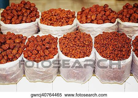 Sacks of dried berries at a market stall, Tai'an, Shandong Province, China View Large Photo Image Stock Photography - Sacks of dried berries at a market stall, Tai'an, Shandong Province, China. Fotosearch