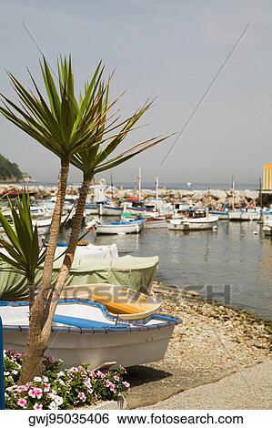 Boats at a harbor, Marina Grande, Capri, Sorrento, Sorrentine Peninsula, Naples Province, Campania, Italy View Large Photo Image Stock Photograph - Boats at a harbor, Marina Grande, Capri, Sorrento, Sorrentine Peninsula, Naples Province, Campania, Italy. Fotosearch