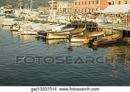 Boats moored at a harbor, Italian Riviera, Santa Margherita Ligure, Genoa, Liguria, Italy View Large Photo Image Picture - Boats moored at a harbor, Italian Riviera, Santa Margherita Ligure, Genoa, Liguria, Italy. Fotosearch