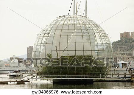 Building at a harbor, Porto Antico, La sfera dell'acquario, Genoa, Liguria, Italy View Large Photo Image Stock Photograph - Building at a harbor, Porto Antico, La sfera dell'acquario, Genoa, Liguria, Italy. Fotosearch