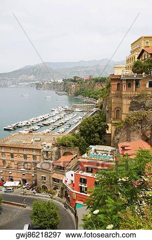 Building at the seaside, Sorrento, Sorrentine Peninsula, Naples Province, Campania, Italy View Large Photo Image Stock Photo - Building at the seaside, Sorrento, Sorrentine Peninsula, Naples Province, Campania, Italy. Fotosearch