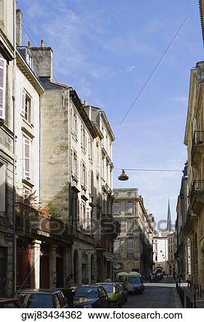 Buildings along a street, Vieux Bordeaux, Bordeaux, France View Large Photo Image Stock Image - Buildings along a street, Vieux Bordeaux, Bordeaux, France. Fotosearch