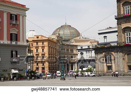 Buildings at a town square, Galleria Umberto I, Royal Palace of Turin, Piazza del Plebiscito, Naples, Naples Province, Campania, Italy View Large Photo Image Stock Image - Buildings at a town square, Galleria Umberto I, Royal Palace of Turin, Piazza del Plebiscito, Naples, Naples Province, Campania, Italy. Fotosearch